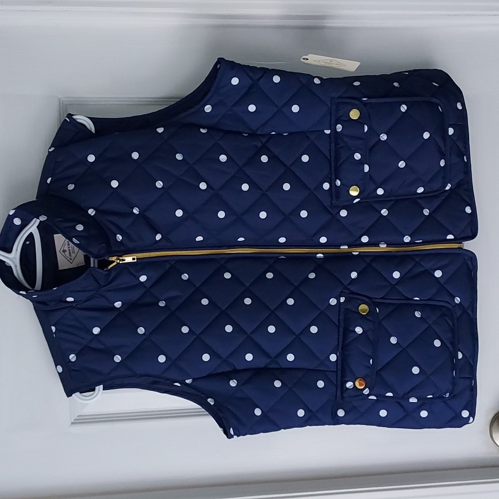 NWT - Navy Polka Dot Vest